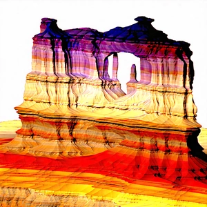 Nature Geometric Design: Rock Formation In Autumn Colors With Colorful, Abstract