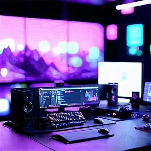 (futuristic:1.49) digital workspace