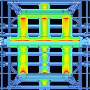 The Image Is A Three-dimensional Representation Of A Structure, Possibly A Building Or A Bridge