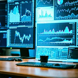 Tech Tilt-Shift Photography: Financial technology in tech office