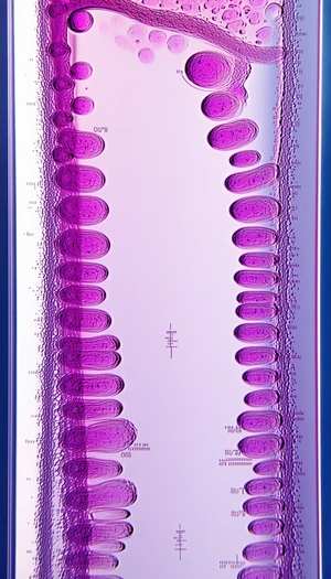 A Purple Liquid Is Being Measured In A Clear Glass Tube