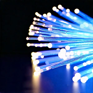 Close-up Of Fiber Optic Cables With Close-up Blue