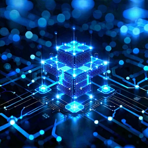 Blockchain Network Visualization With Blue White