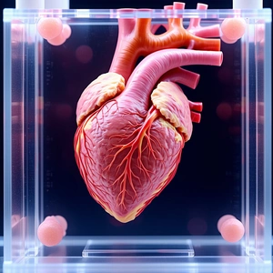 A Heart Is Displayed In A Glass Case, Showcasing Its Intricate Structure