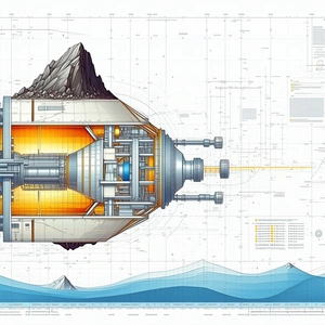 A Large, Futuristic Spacecraft Is Shown In A Detailed Drawing