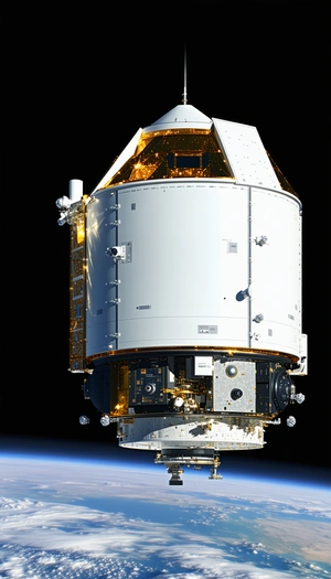 A Space Shuttle Is Shown In A Close-up View, With Its Hatch Open