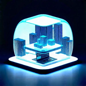 Futuristic Tech Startup Office With Blue White