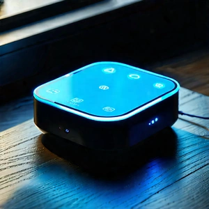 Smart Home (device:1.34) With Glowing Screen With Small Blue