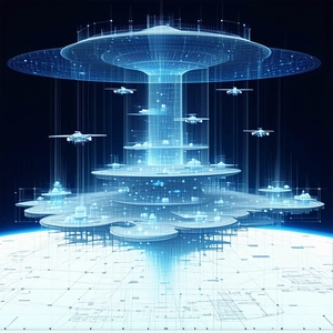 image, there futuristic cityscape large