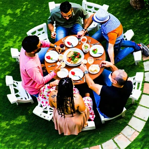 Lifestyle Drone Photography: Couple enjoying social gathering