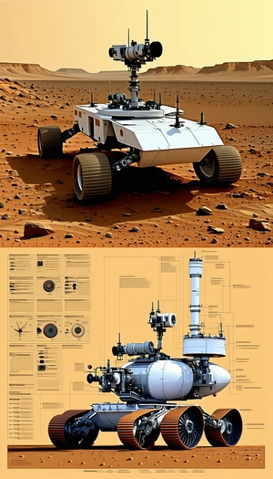 A Robotic Vehicle Is Shown In Two Different Views