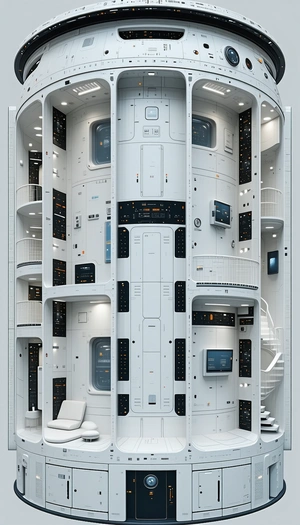 A Large, White, And Modern Building With A Spiral Staircase
