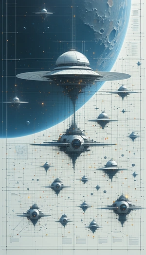 In The Image, There Is A Large, Futuristic Spacecraft With A Dome-shaped Structure On Top