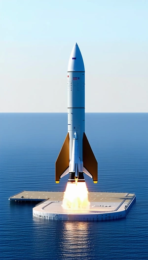A Rocket Is Seen Flying Through The Sky, With A Trail Of Smoke Behind It