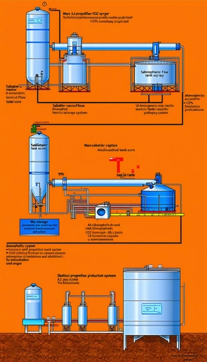 The Image Is A Diagram Of A Chemical Plant, Showing The Process Of Producing Chemicals