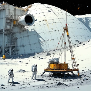 In The Image, There Are Three Astronauts Walking On The Moon