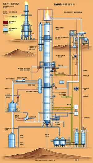 A Large Industrial Plant Is Shown In A Detailed Drawing