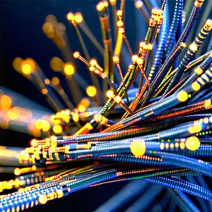 Close-up Of Fiber Optic Cables With Close-up Large