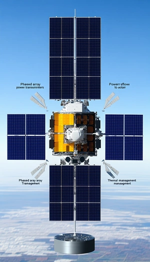 A Spacecraft With A Solar Panel On Its Side