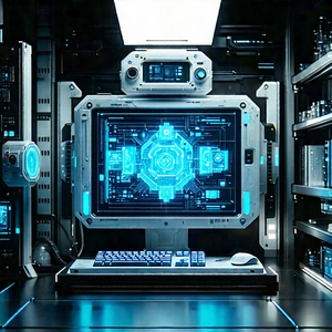 Educational Technology In Manufacturing Facility With Image, There