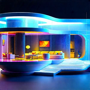 Futuristic Smart Home With Futuristic Living