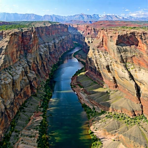 Nature Advertising Photography: Aerial View Of Canyon System With Beautiful River