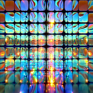 Abstract Holographic Art: Tessellation With Refracted Light With Close-up Colorful,