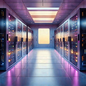 (futuristic:1.31) Server Room With Image, There