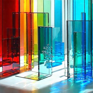 Abstract Acrylic Painting: Glass installation with dimension