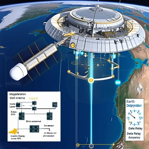 A Large, Futuristic Space Station Floating In The Sky