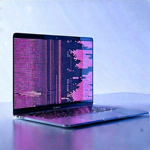 Laptop With Glowing Screen With Laptop Computer