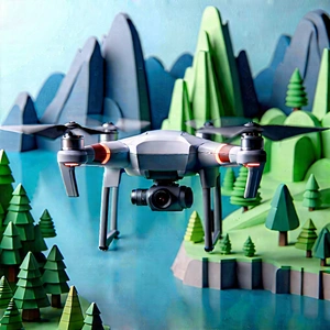 Drone With (digital:1.49) Artwork With Small Model
