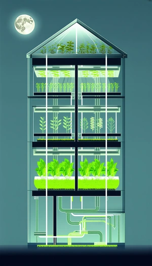 A Large, Multi-tiered Greenhouse Filled With Various Plants