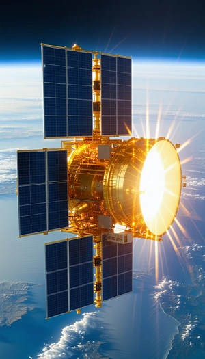 A Space Shuttle With A Large, Bright Light Shining From Its Rear