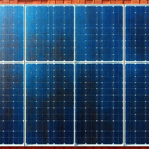 Tech Gouache Painting: Solar Panel With Laser Scanning With Large Solar