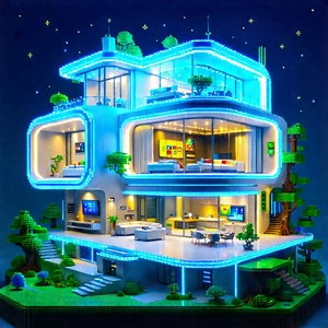 Futuristic Smart Home With Model Futuristic