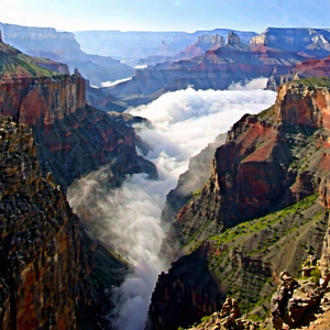 Nature Tilt-shift Photography: Mist Over Canyon Floor With Breathtaking View