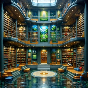 Educational Technology In Research Center With Large, Well-lit