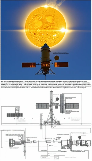 A Large Satellite Dish With A Sun In The Center