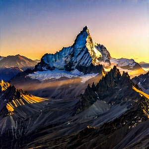 Nature Commercial Photography: Mountain Range During Sunrise With Majestic Mountain