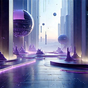 Futuristic Innovation Hub With Futuristic Scene,
