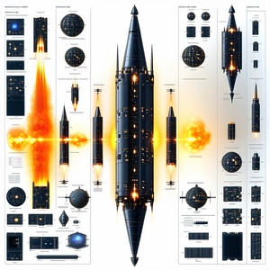 The Image Is A Detailed Diagram Of A Spacecraft, Showcasing Various Parts And Components
