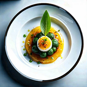 Lifestyle Acrylic Painting: Plant-based Dish Prepared With Organic Components With Plate Food