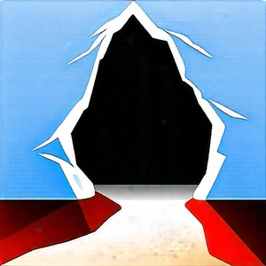 Nature Digital Art: Cave entrance in winter snow