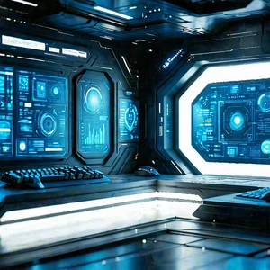 Futuristic tech startup office