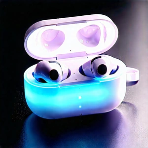Wireless earbuds with glowing screen