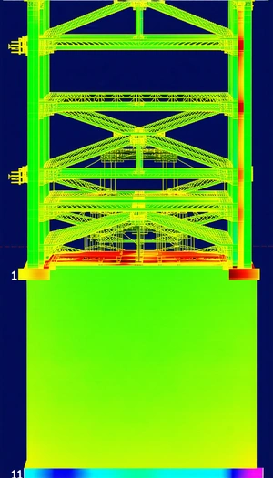 The Image Is A 3d Model Of A Bridge, With A Focus On The Underside Of The Bridge