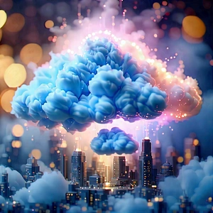 Cloud Computing Visualization With Large, Colorful