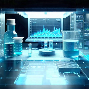 Financial Technology In Modern Laboratory With Image, There