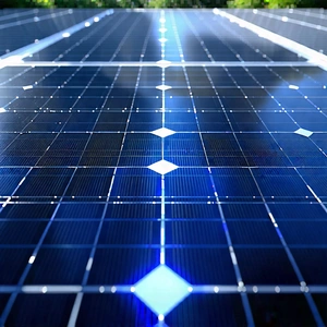 Tech Advertising Photography: Solar Panel With Holographic Projection With Large Solar